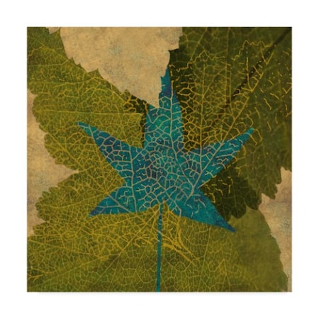 Louise Montillio 'Teal Leaf Ii' Canvas Art,18x18